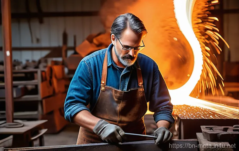 열처리 공정 이론과 실무 - Image Prompt 1: The Artisan's Transformative Touch**